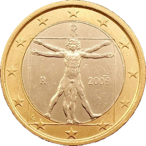 Italy Vitruvian Man (Delicate): Handcut Coin Pendant Necklace