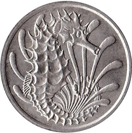 Singapore Petite Seahorse: Handcut Coin Pendant Necklace