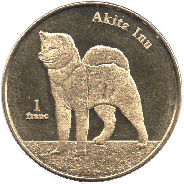 Saint Barthelemy Dear Akita: Handcut Coin Pendant Necklace