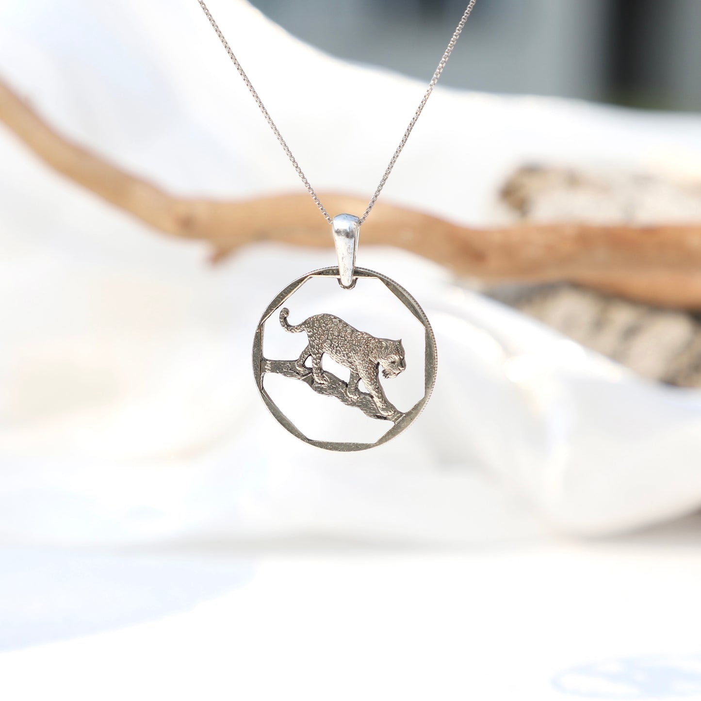 Peru Jaguar's Soul: Handcut Coin Pendant Necklace