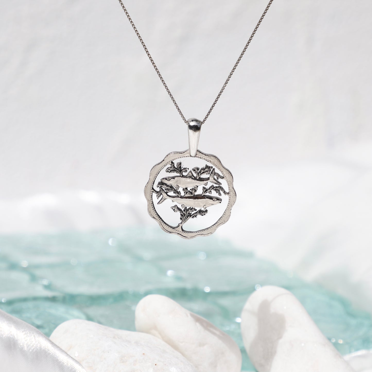 Bahamas The Twin Flame: Handcut Coin Pendant Necklace