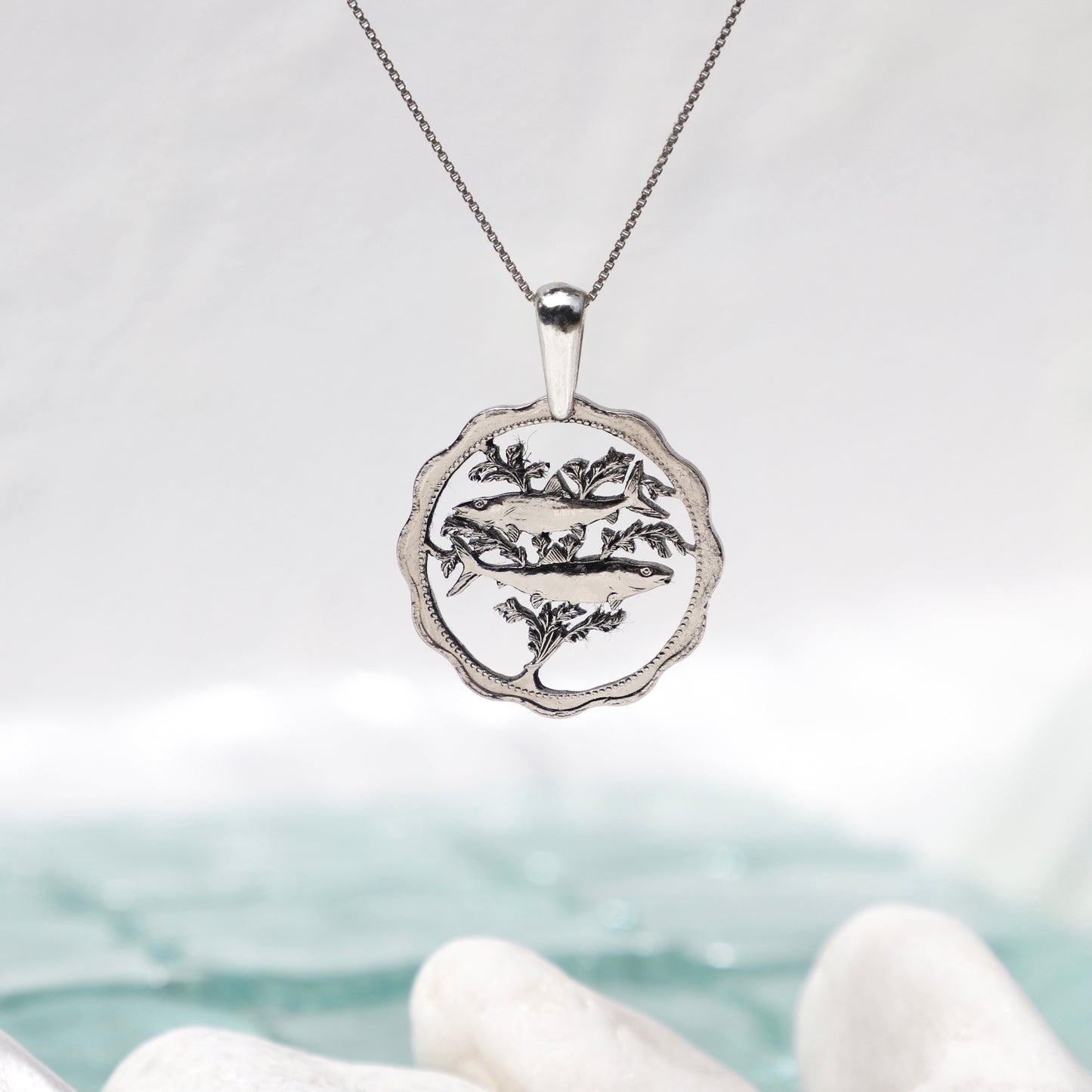 Bahamas The Twin Flame: Handcut Coin Pendant Necklace