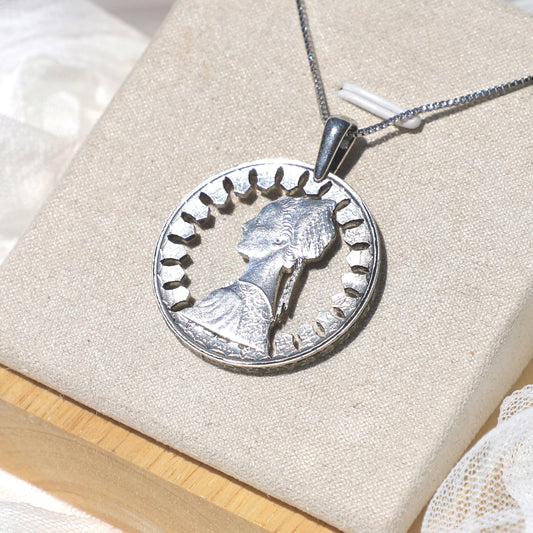 Italy The Renaissance (Silver Proof): Handcut Coin Pendant Necklace