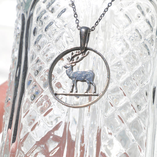 Mauritius My Deer: Handcut Coin Pendant Neckalce