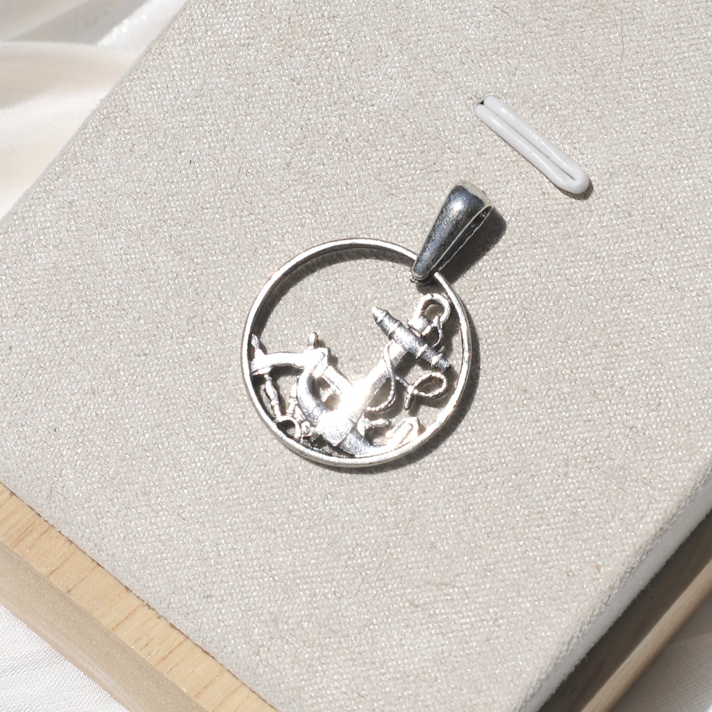 Spain The Anchor: Handcut Coin Pendant Necklace