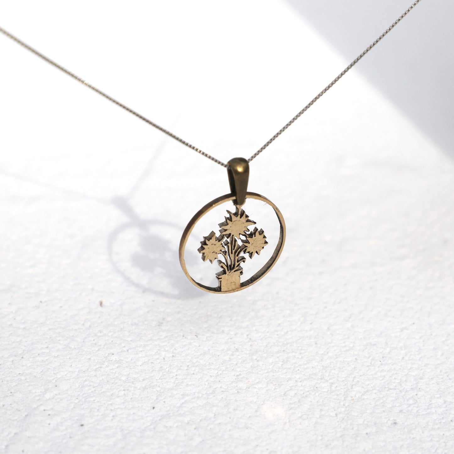 Austria The Little Edelweiss: Handcut Coin Pendant Necklace