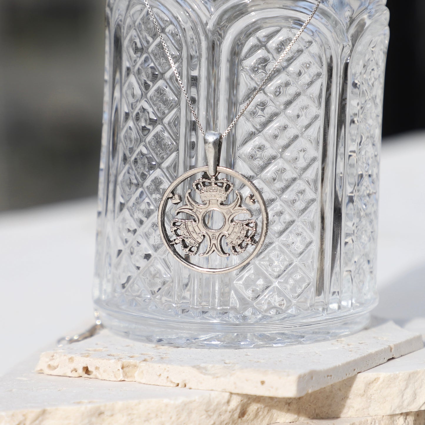 Denmark My Crown: Handcut Coin Pendant Necklace