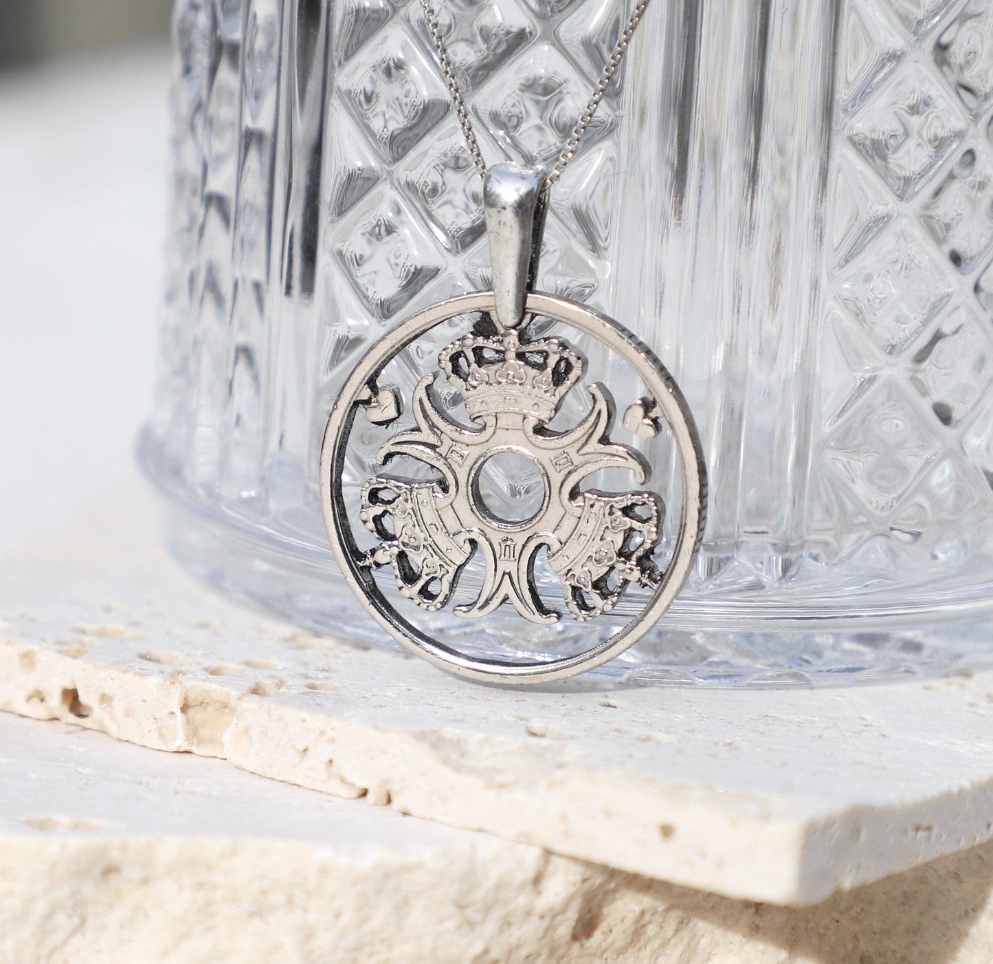 Denmark My Crown: Handcut Coin Pendant Necklace