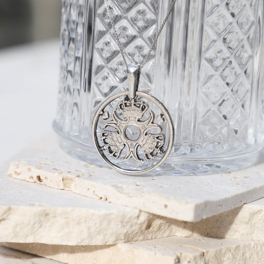 Denmark My Crown: Handcut Coin Pendant Necklace