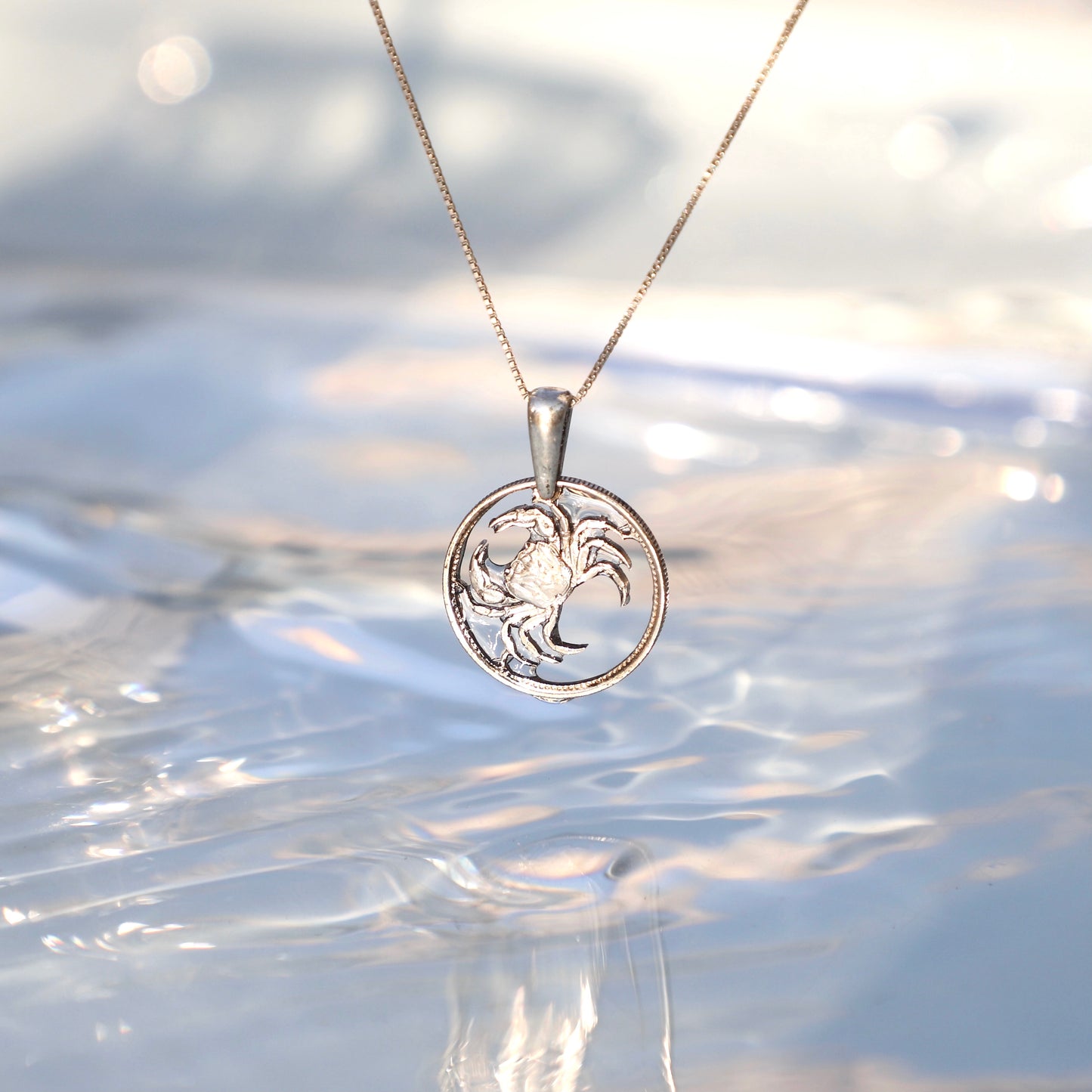 Malta Crabulous: Handcut Coin Pendant Necklace