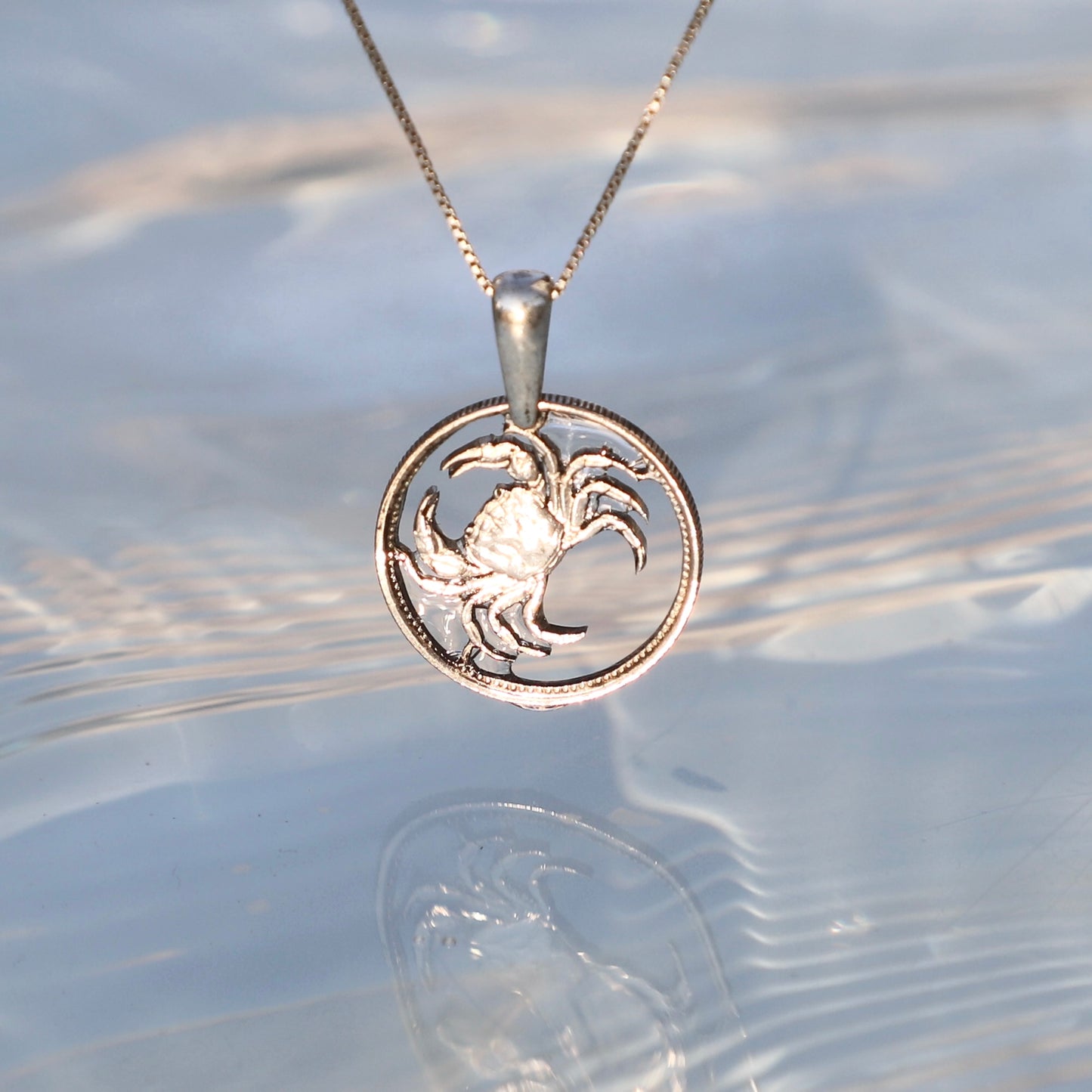 Malta Crabulous: Handcut Coin Pendant Necklace