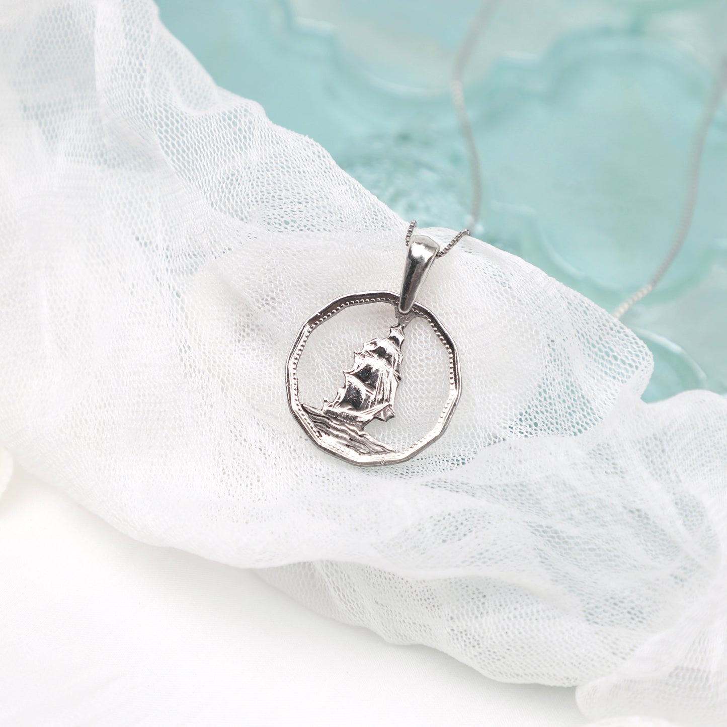 Argentina Sailing Soul: Handcut Coin Pendant Necklace